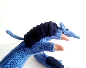 Armadillo Costume Gloves, Blue Arm Warmers, Unisex fingerless, Arm Cuffs Glove, Wrist Warmers Gloves, Animal Glove, Birthday Gift For Unisex