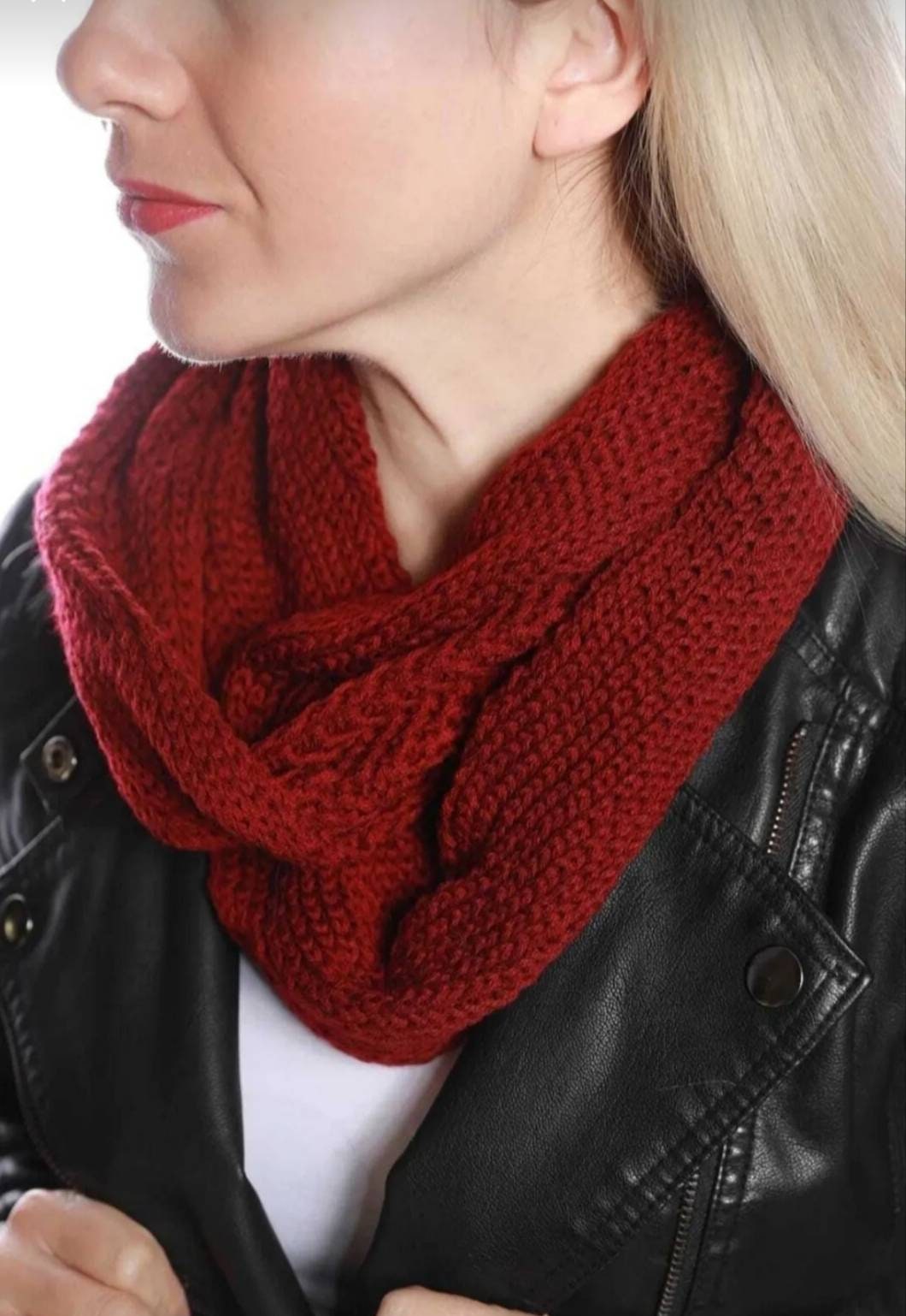 Knit Scarf Infinity Cowl Wrap Collar Neck Warmer Holder Unisex Knit ...