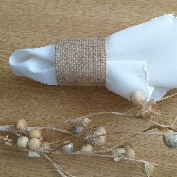 Burlap Napkin Ring Etsy