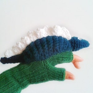 Crochet Godzilla Gloves, Long fingerless gloves, Animal Child Costume , Winter Warm Glove, Hand puppet funny glove , Gift for children ,