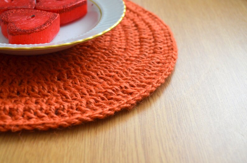 Woven Jute Placemat Rustic Place Mat 13 Circle Etsy