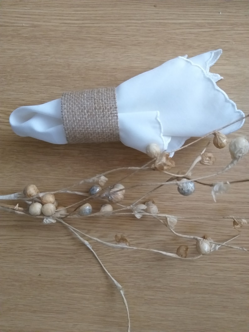 Natural Jute Napkin Holders 50 Set Burlap Napkin Wedding Etsy