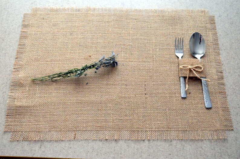 6 Set Jute Placemat Burlap Plate Mat Platemat for Table Etsy