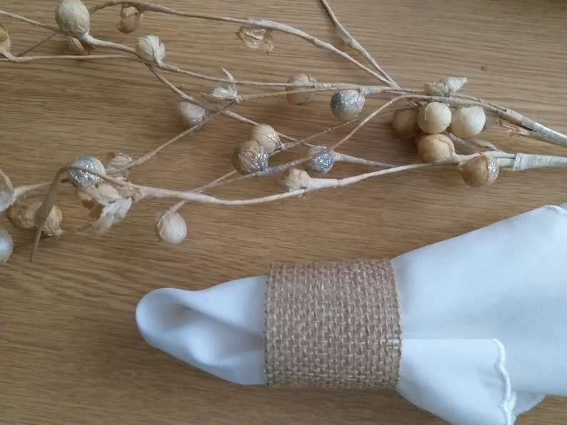 Natural Jute Napkin Holders 50 Set Burlap Napkin Wedding Etsy