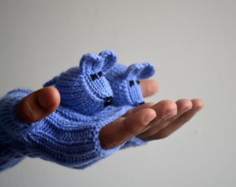Amigurumi Fingerless Glove, Touch Screen Muffs Navidad Arm Warmer, Crochet Man Baby Costume, Armadillo Puppet, Knitted , Winter Adult Gift,