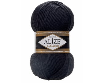Craft Supplies Knitted Wool Alize Lanagold Yarn Handmade For Knitting And Worsted Chunky, Bulky Blend, Eco-Friendly Thread, Crochet Wool