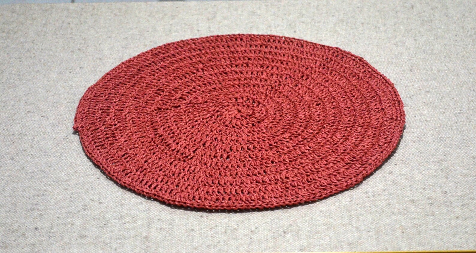 Crochet Jute Placemat 13 Circle Placemat Vintage Straw Etsy