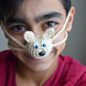 Uniqu Nose Warmer, Nose Animal Beige for Women, Crochet Nose Cozy, Green For Men, Funny For Kids, Wool Nose Heater, Winter Funny Gift ,