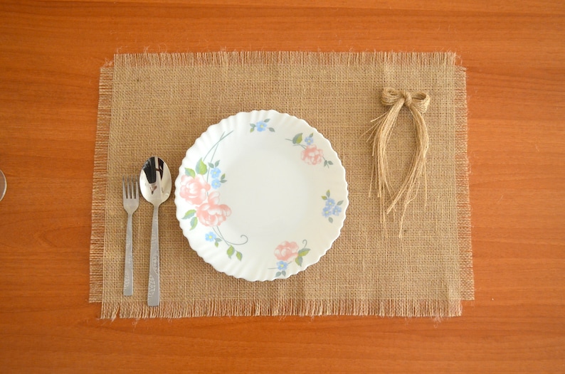 Burlap Square Placemat Wedding Rustic Decor Sack Etsy