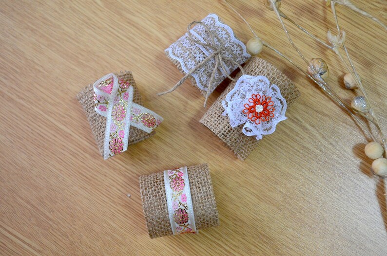 Jute Napkin Holders Burlap Natural Napkin Rings Wedding Etsy