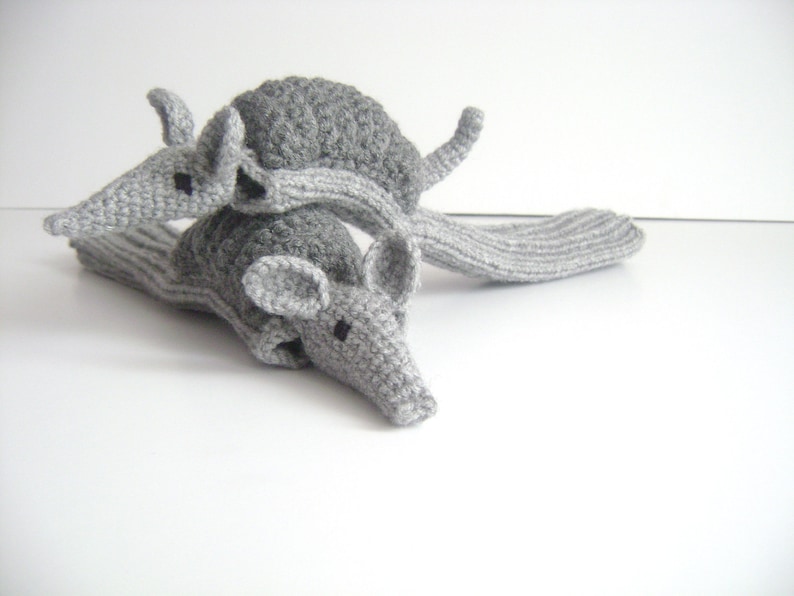 Etsy's Pick , Animal mittens Gantlet Knit Wool Winter Crochet Armadillo Gloves, Gray Long fingerless Arm Warmers, Touch Screen Gift Children image 3