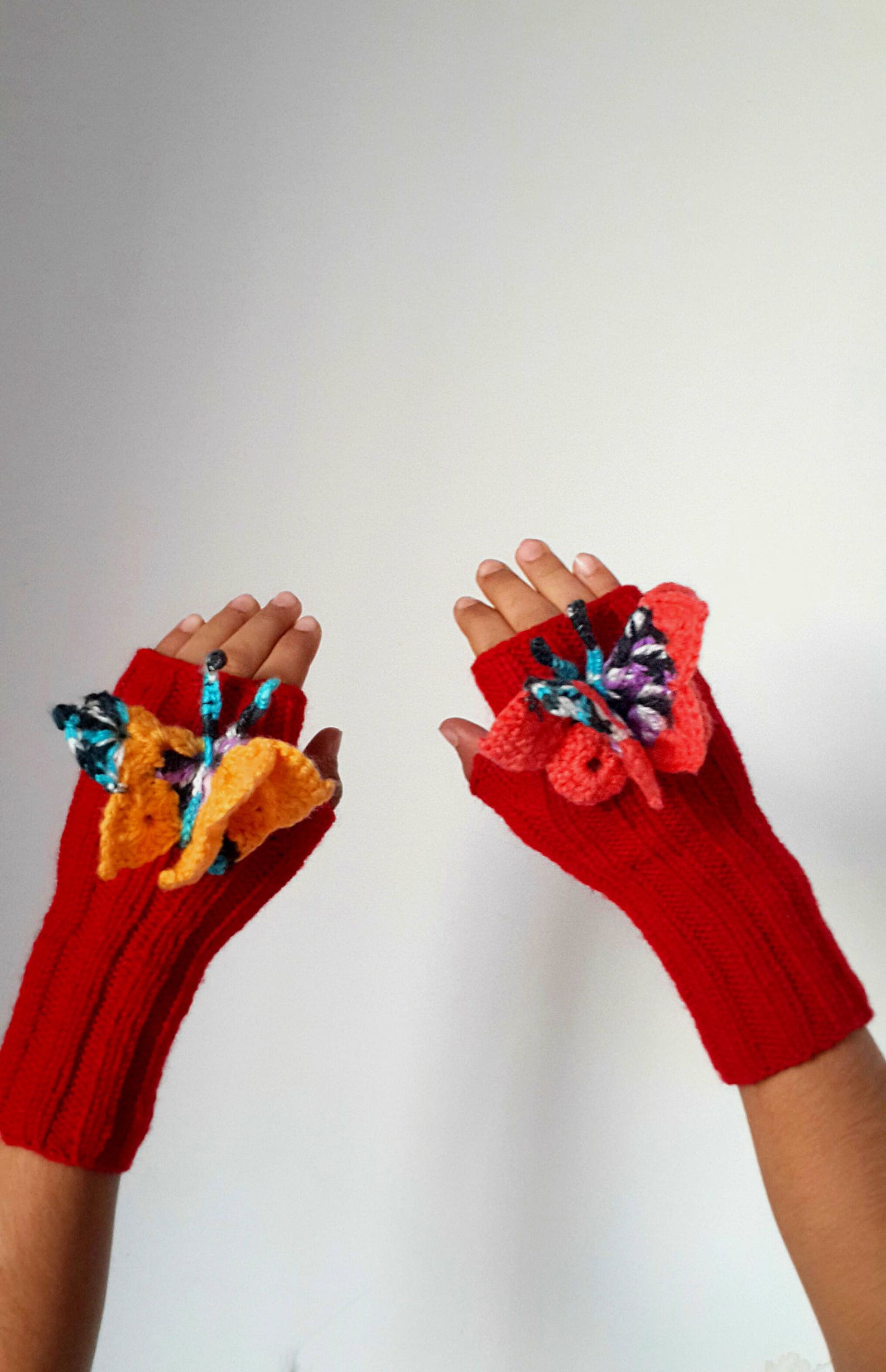 BUTTERFLY GLOVE Hand Made Mittens Marbled Knit Glove Animal Etsy Ireland