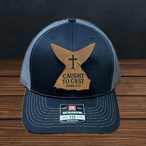 Christian Men’s Hat – Custom Leather Patch Hat – Mark 4:19 - Richardson 112 – Faith Apparel - Scripture - Bible Verse - Men&#39;s Gift