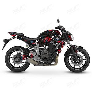 MT-07 YAMAHA Motorcycle Sticker Kit ( 2014-2017) - Quality Motorcycle Body Decal Sticker - Motorcycle Decal - Full Body Line Graphic Kit