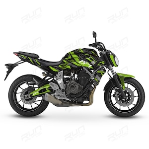 MT 07 YAMAHA Motorcycle Wrap Kit ( 2014-2017) - Quality Motorcycle Body Decal Sticker - Motorcycle Decal - Full Body Line Graphic Kit