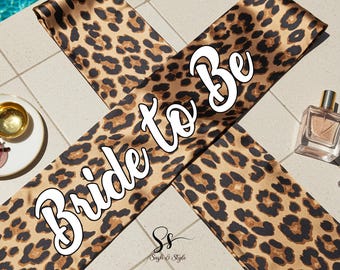 Personalized Leopard Print Bride To Be Sash Custom Hen Party Sash Bridal Shower Theme Customized Bridal Shower Sash Bachelorette Party Sash