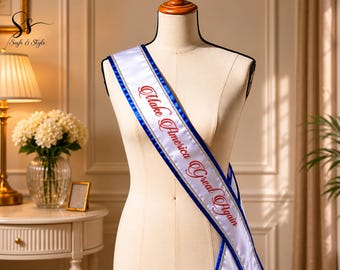 Custom Embroidered MAGA Satin Sash, Make America Great Again Personalized Sash, Party Accessories, USA Election Rally Wear, Embroidery Sash