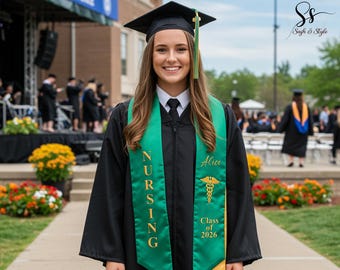 Embroidered Graduation Stoles Custom Graduation Sash Customized Graduation Sash Custom Text Sash Custom Sash Personalized Senior Sash