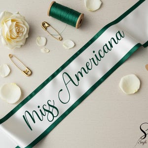 Custom Miss Americana Sash Bridal Lace Sash Pageant Lace Sash Birthday Party Lace Sash Custom Lace Sash Customized Sash Bridesmaid Lace Sash