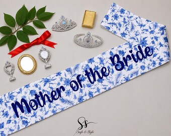 Floral Theme Mother of The Bride Sash, Personalized Floral Sash, Wedding Party Sash, Bridal Party Matching Sash, Personalized Gift Sash