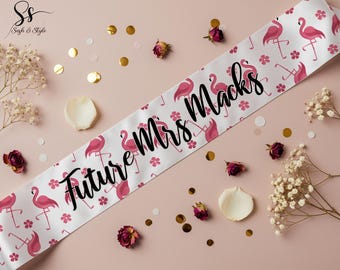 Bride Flamingo Sash Tropical “Bride’s Last Ride” Bachelorette Party Sashes Tropical Hen Party Sash Bridal Shower Favor Wedding Party Gifts