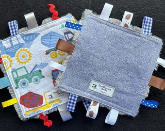 Handmade Crinkle Tag Toy - Baby Boy