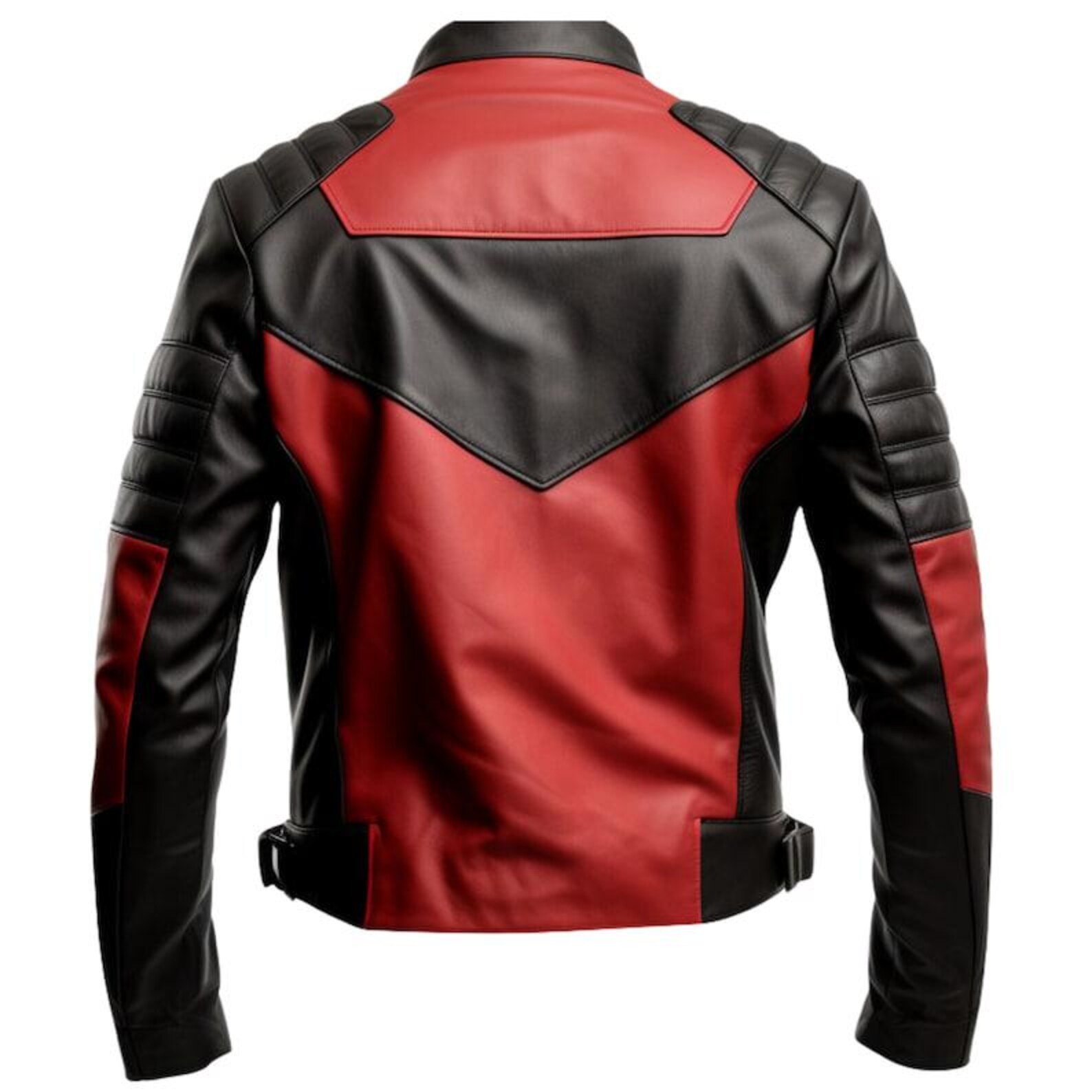 Black and Red Quilted Men's Racing Leather Jacket
