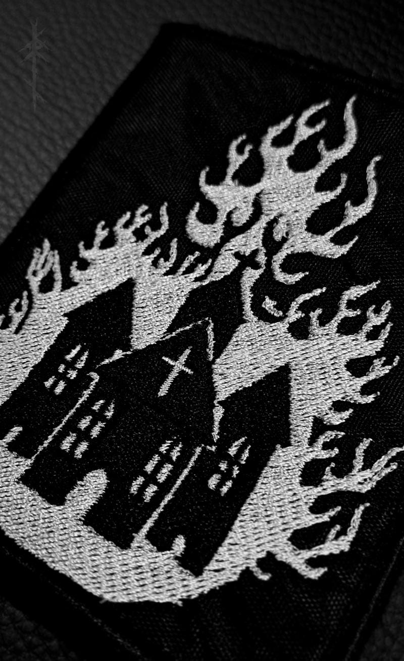 Toppa/Patch Black Metal Germania – Forma Di Croce, Tessuto 17,5 X 4,5 Cm, Merchandising Ufficiale Asatru