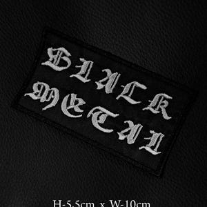 Black Metal Sew-on Embroidered Patch