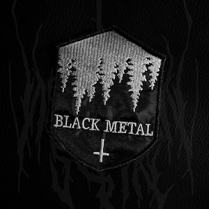 Patch écusson brodé en métal noir Shield