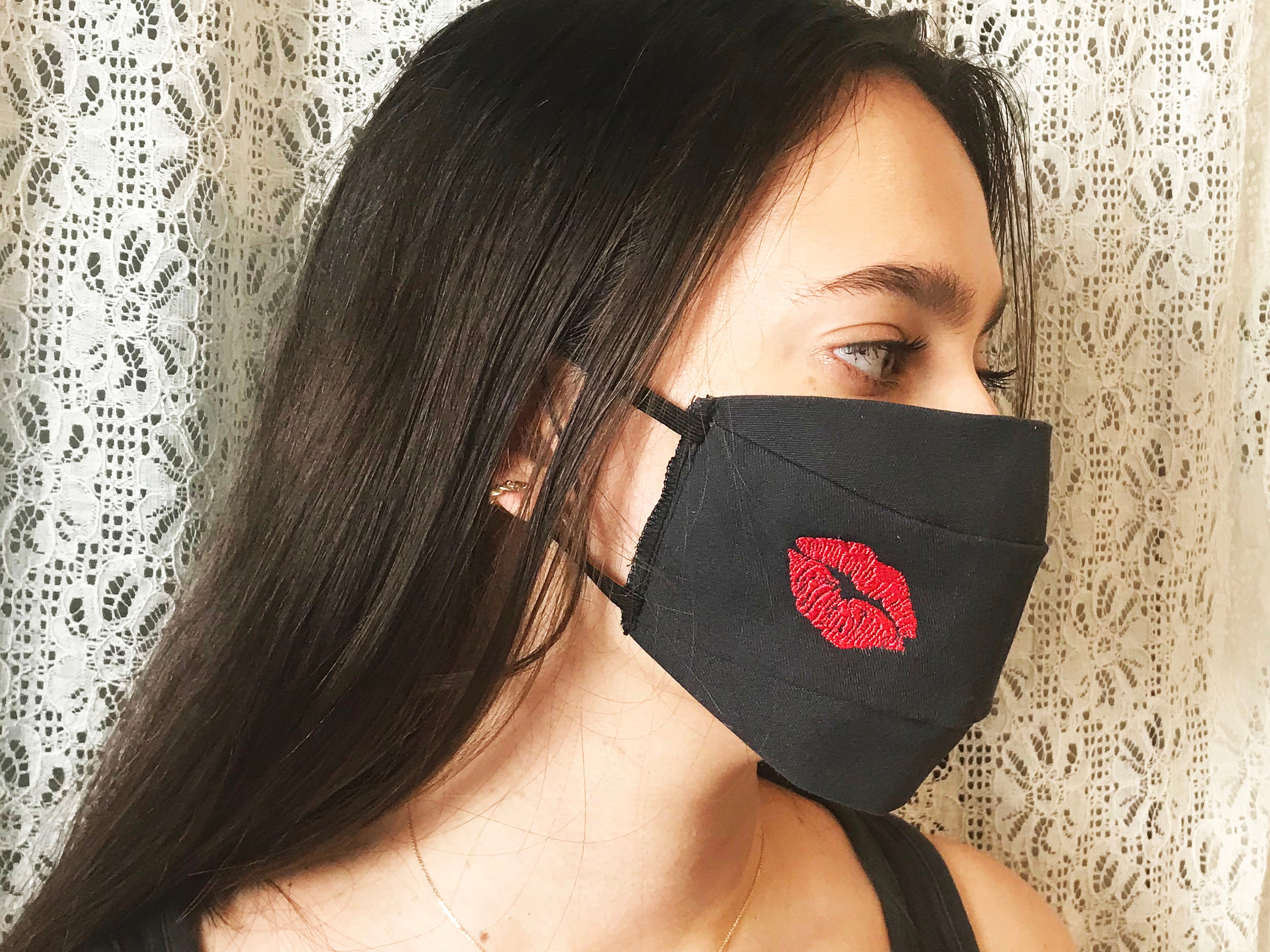 Lips Kiss Face Mask Washable Reusable mouth Mask Festival Etsy