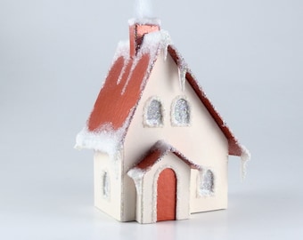 Tudor Revival Paper Glitter House Ornament