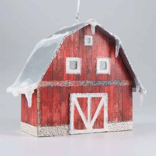 Catalog House Paper Glitter House Ornament Etsy