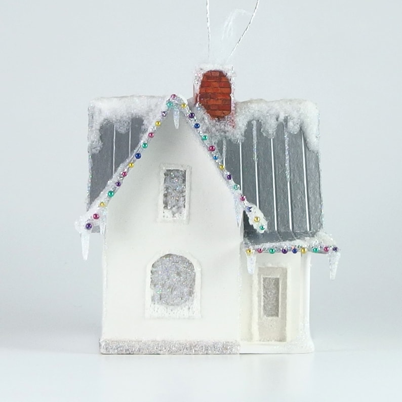 Catalog House Paper Glitter House Ornament Etsy