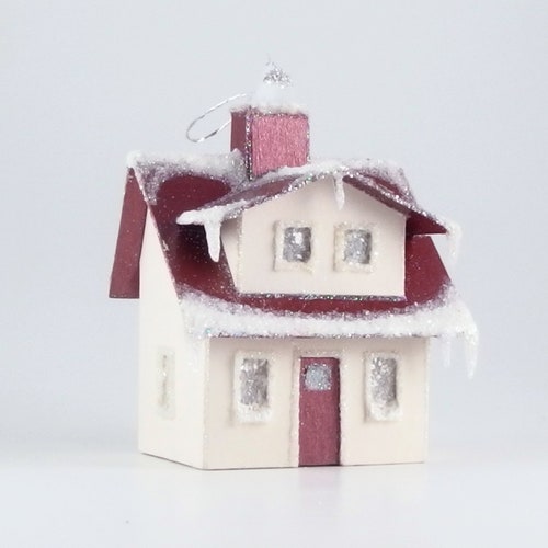 Catalog House Paper Glitter House Ornament Etsy