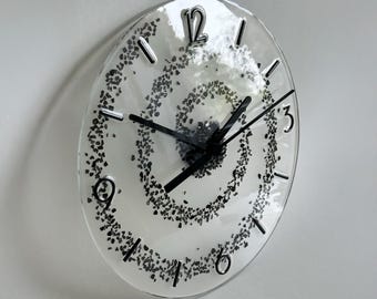 Clear Resin Wall Clock Handmade – Large Minimalist Modern Design, Unique Decorative Clock, Wedding Gift