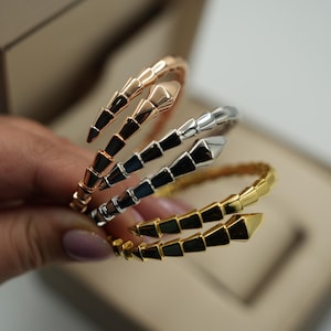 Serpenti bangle 925 silver 18k rose gold plated bangle