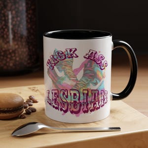 Lesbischen Stolz Regenbogen Akzent Tasse - 11 Unzen LGBTQ Kaffeetasse Geschenk für Gay Frauen