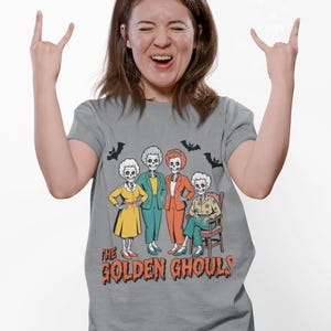 Golden Ghouls Halloween T-Shirt: Retro TV Spooky Party Tee