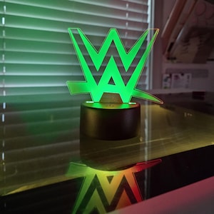 WWE Wrestling WrestleMania LED Laser Engraved Acrylic Night Light / Lamp / USB Battery Remote image 5