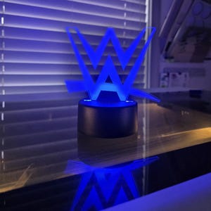 WWE Wrestling WrestleMania LED Laser Engraved Acrylic Night Light / Lamp / USB Battery Remote image 6