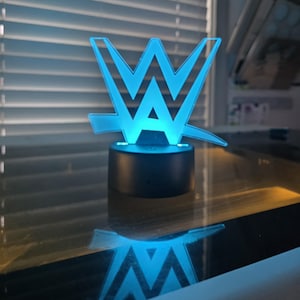WWE Wrestling WrestleMania LED Laser Engraved Acrylic Night Light / Lamp / USB Battery Remote image 2