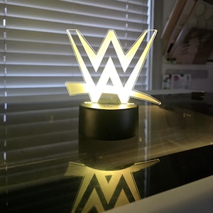 WWE Wrestling WrestleMania LED Laser Engraved Acrylic Night Light / Lamp / USB Battery Remote image 7