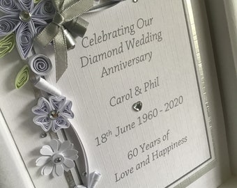 Anniversary Cards, Luxury Golden Wedding Anniversary Card/Silver/Diamond/Ruby etc, Personalised with Photo, Happy Birthday, Bespoke,