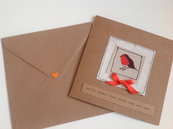 Fabric Robin Card handmade card