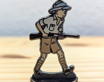 Vintage 90s Tintin Figurine - Rare Enamel Metal Collectible - Corner 1994 - Official Hergé