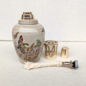 Vintage Lampe Berger by Breugnot - Catalytic Oil Diffuser Stoneware Lamp - Mallards Decor - Aromatherapy Gifts