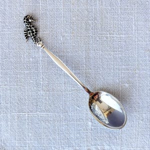 Vintage silverpläterad holländsk sjöhästsked - Kaffe-, socker-, sylt- eller kryddservis, samlargåva