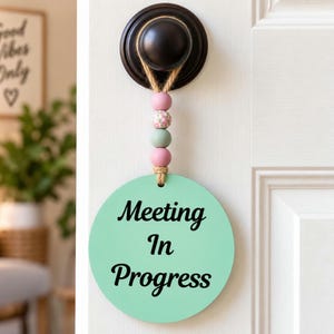 Custom  Door Knob Hanger, Personalized Door Sign, Reversible Sign