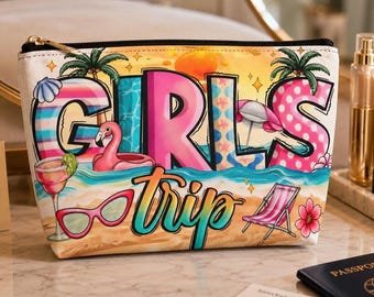 Pochette per il trucco personalizzate, Pochette per il trucco per viaggi tra amiche, Beauty case per cosmetici, Pochette per il trucco per viaggi in crociera